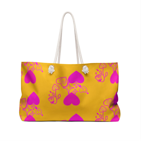 Heart, Flower, and Stars Weekender Bag