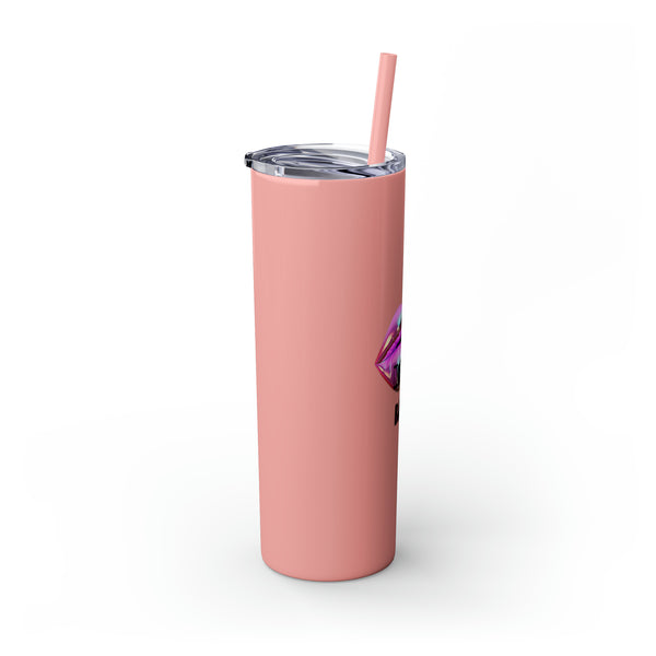 Kisses Babe Skinny Tumbler with Straw, 20oz