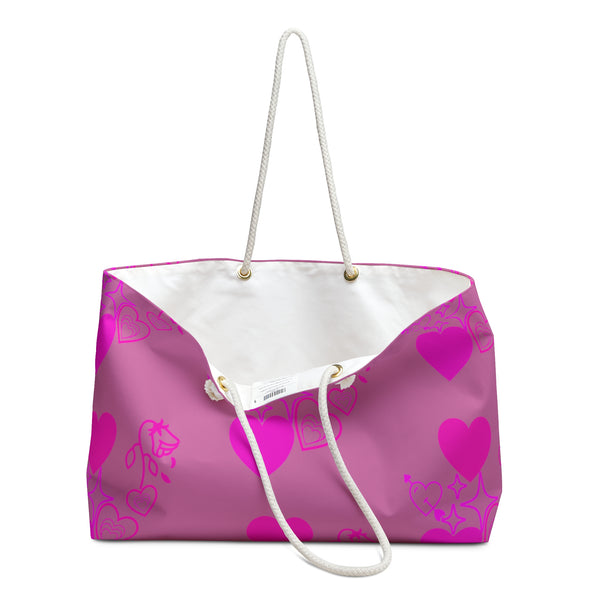 Heart, Flower, and Stars Weekender Bag