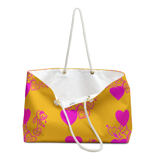 Heart, Flower, and Stars Weekender Bag