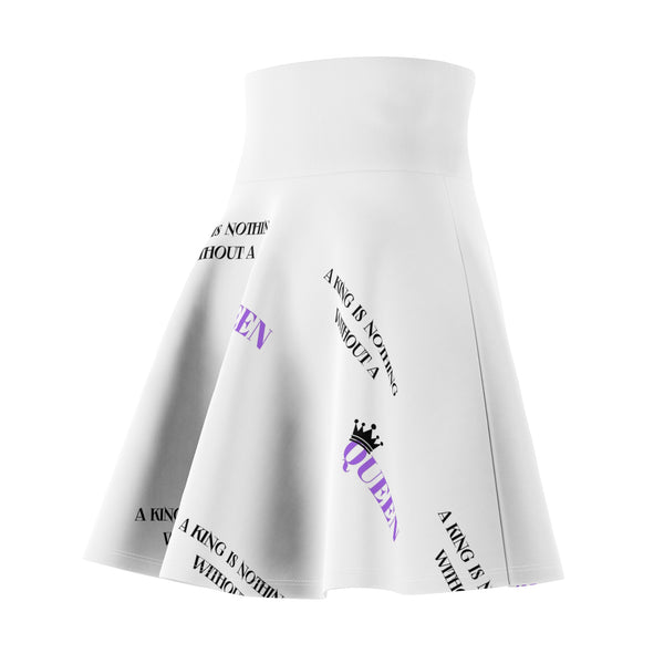 King is nothing without a Queen Women's Skater Skirt (AOP)