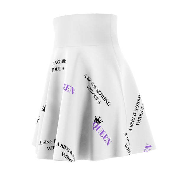 King is nothing without a Queen Women's Skater Skirt (AOP)