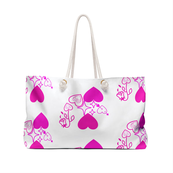 Heart, Flower, and Stars Weekender Bag