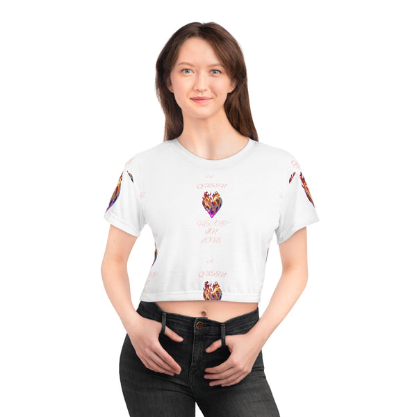 Queen Heart in Love Crop Tee (AOP)