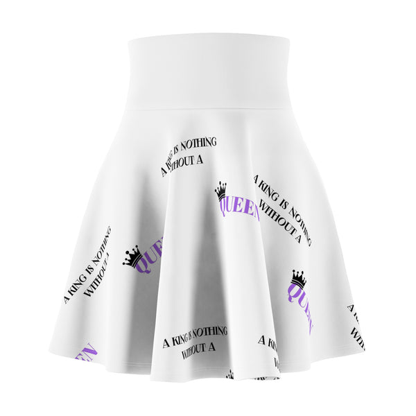 King is nothing without a Queen Women's Skater Skirt (AOP)