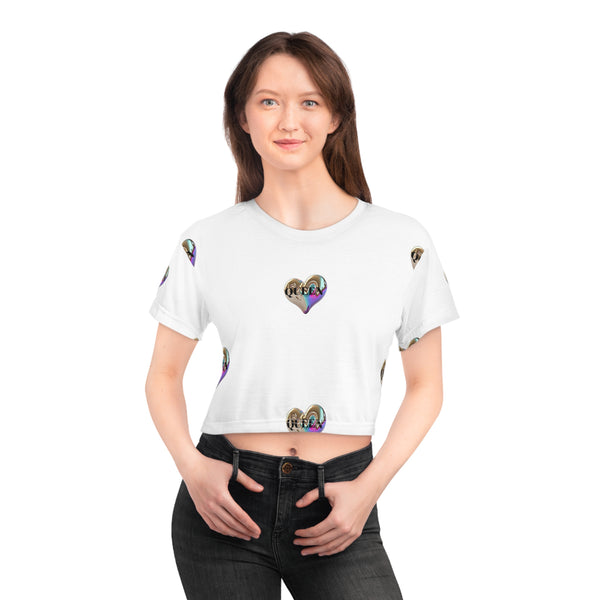 Queen Heart Crop Tee (AOP)