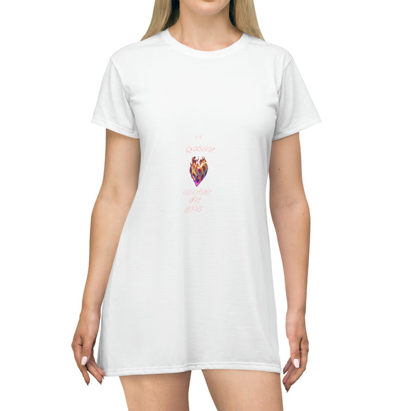 Queen Heart in Love T-Shirt Dress (AOP)