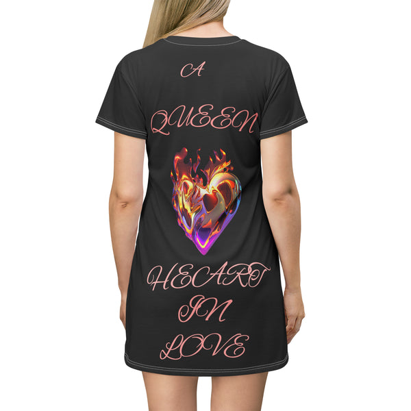 Queen Heart in Love T-Shirt Dress (AOP)