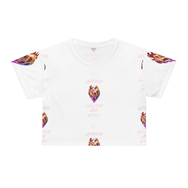 Queen Heart in Love Crop Tee (AOP)