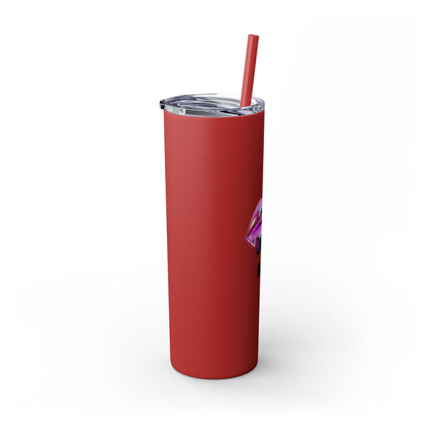 Kisses Babe Skinny Tumbler with Straw, 20oz