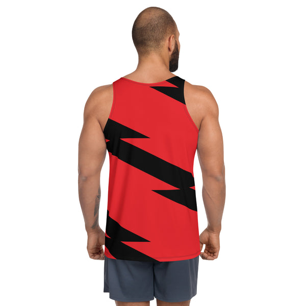 Red and Black Unisex Tank Top