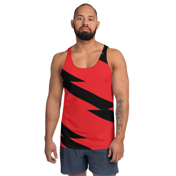 Red and Black Unisex Tank Top