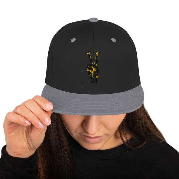 Yellow Peace Snapback Hat