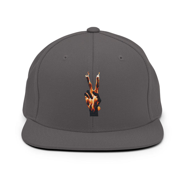 Flaming Peace Snapback Hat