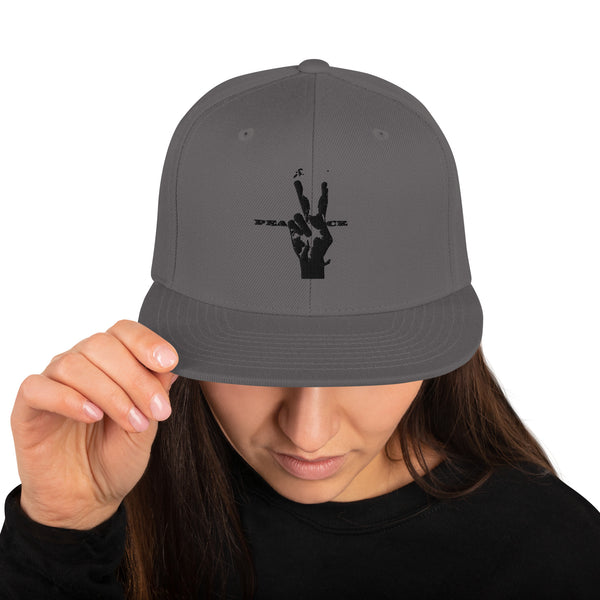 Black Peace Snapback Hat