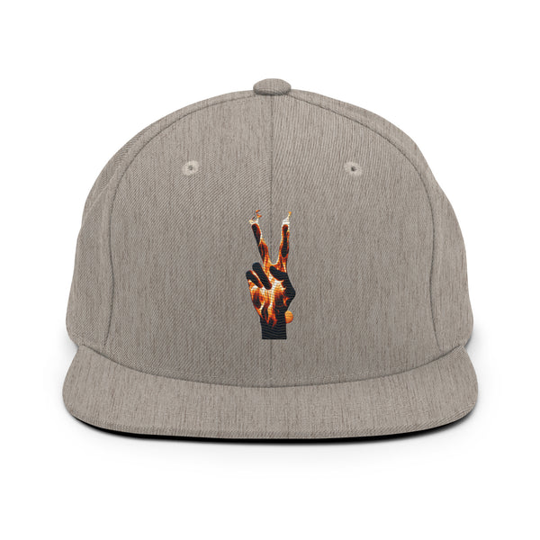 Flaming Peace Snapback Hat