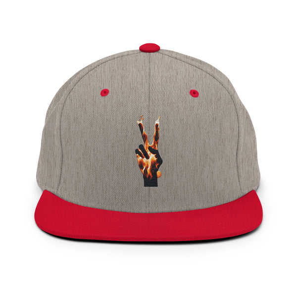 Flaming Peace Snapback Hat