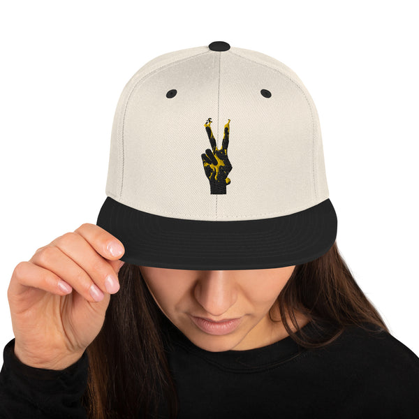 Yellow Peace Snapback Hat