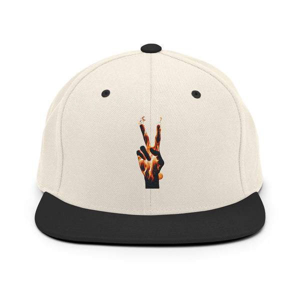 Flaming Peace Snapback Hat