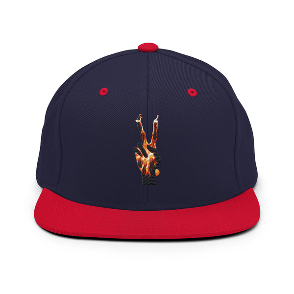 Flaming Peace Snapback Hat