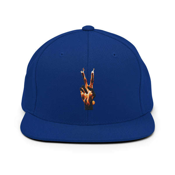 Flaming Peace Snapback Hat