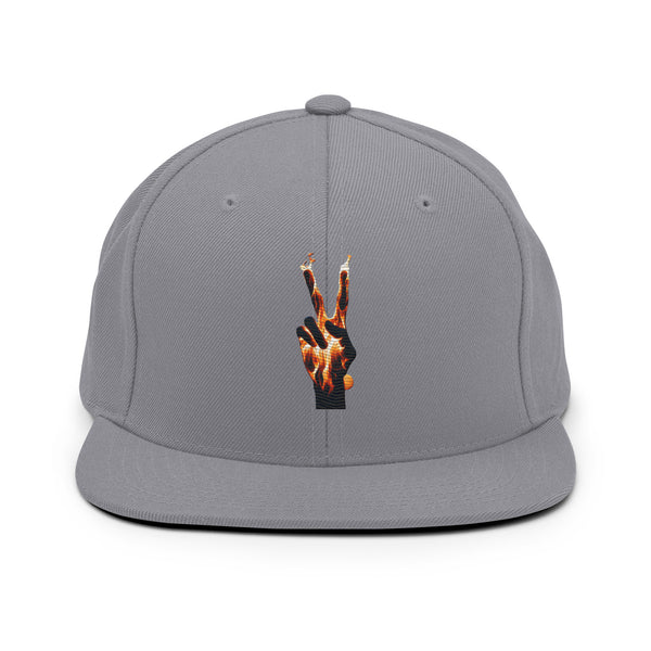 Flaming Peace Snapback Hat