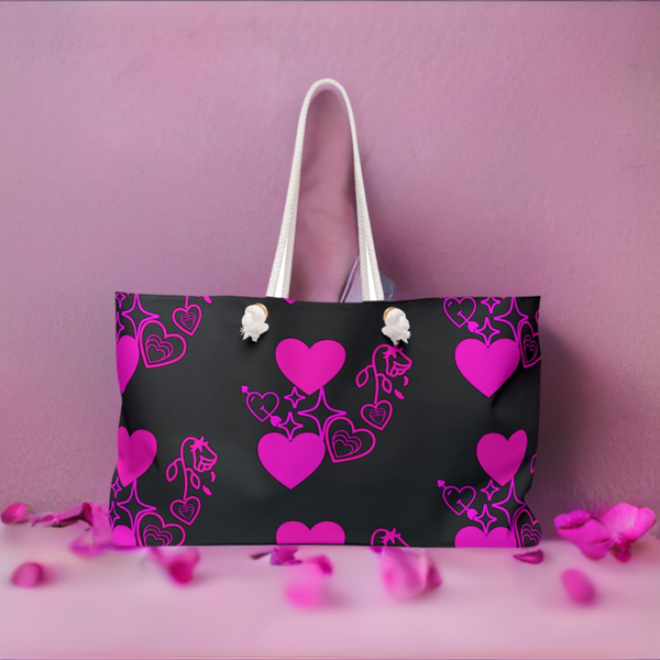 Hearts, Flower, and Stars Weekender Bag